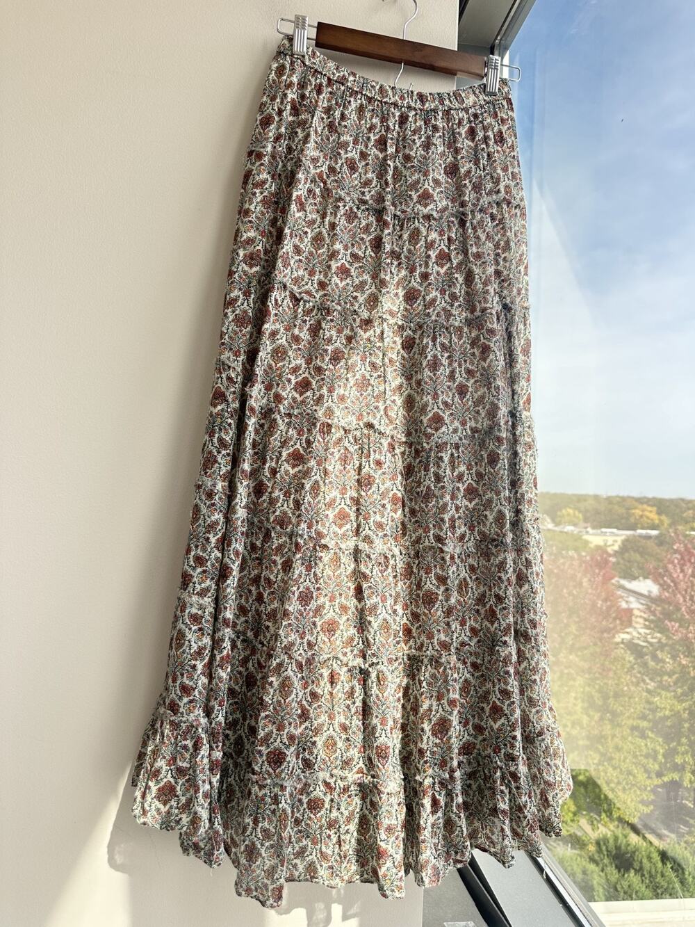 Denim & Supply Ralph Lauren Boho Cottage Core Floral Paisley Tiered Skirt Sz SP